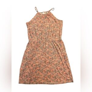 Aventura dress women's size L orange pattern pockets Pima‎ cotton sustainable